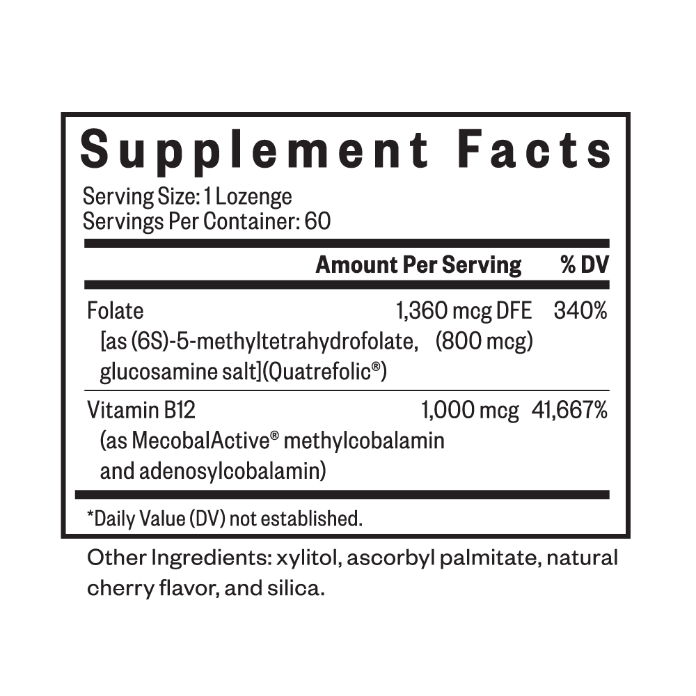 Methyl B12 with L Methylfolate Daily Vitamin Support for Convenient Nutrition Routines