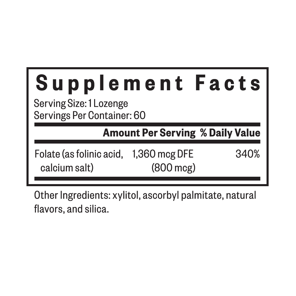 Folinic Acid Lozenge Daily Vitamin Support for Simple Nutrition Routines