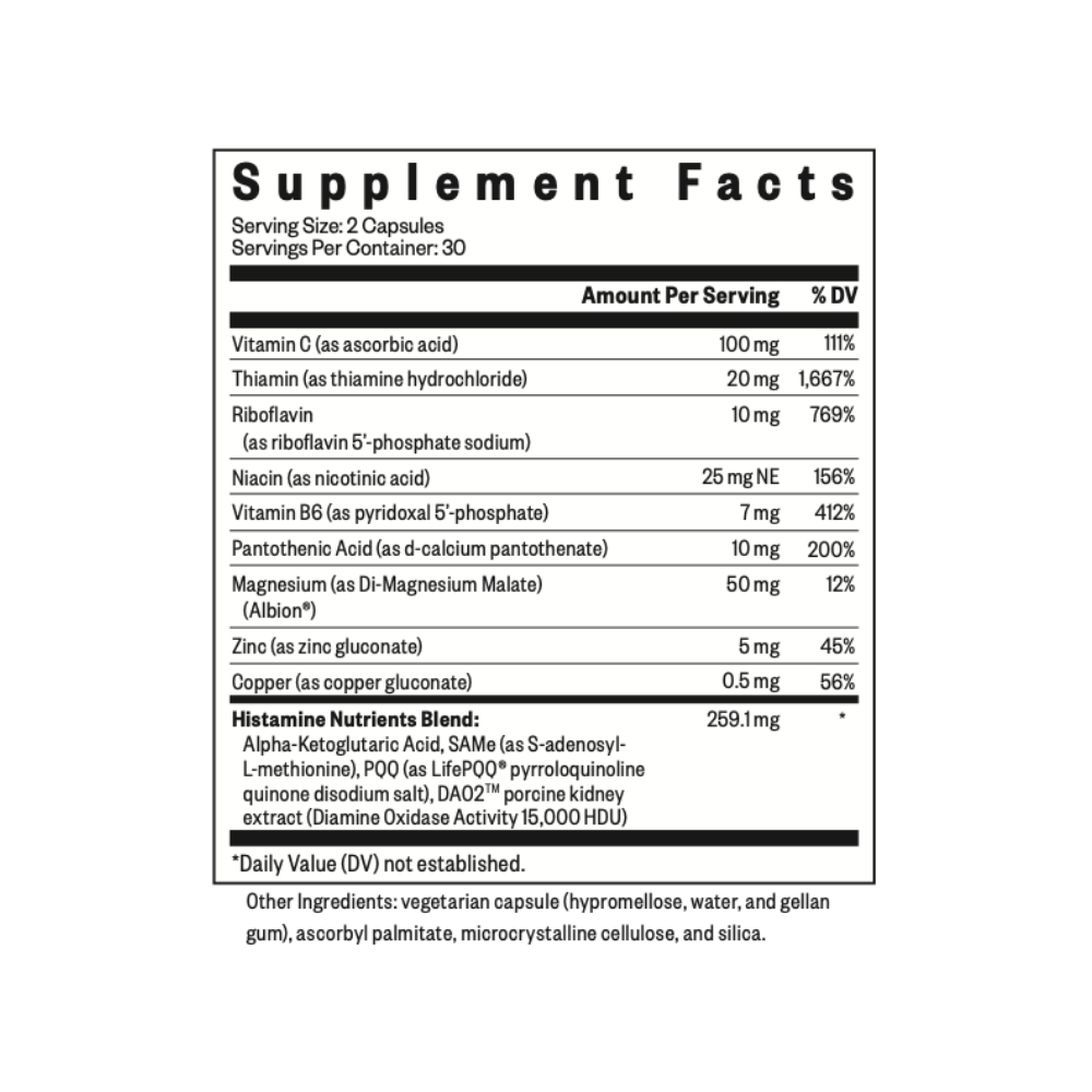 Histamine Nutrients Daily Digestive Wellness Support with Everyday Routines