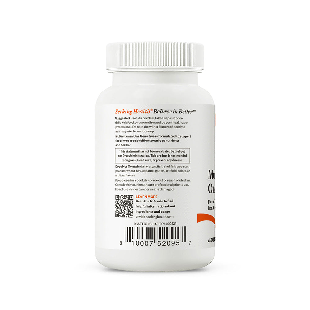 Multivitamin One Sensitive Daily Vitamin Support for Simple Nutrition Routines