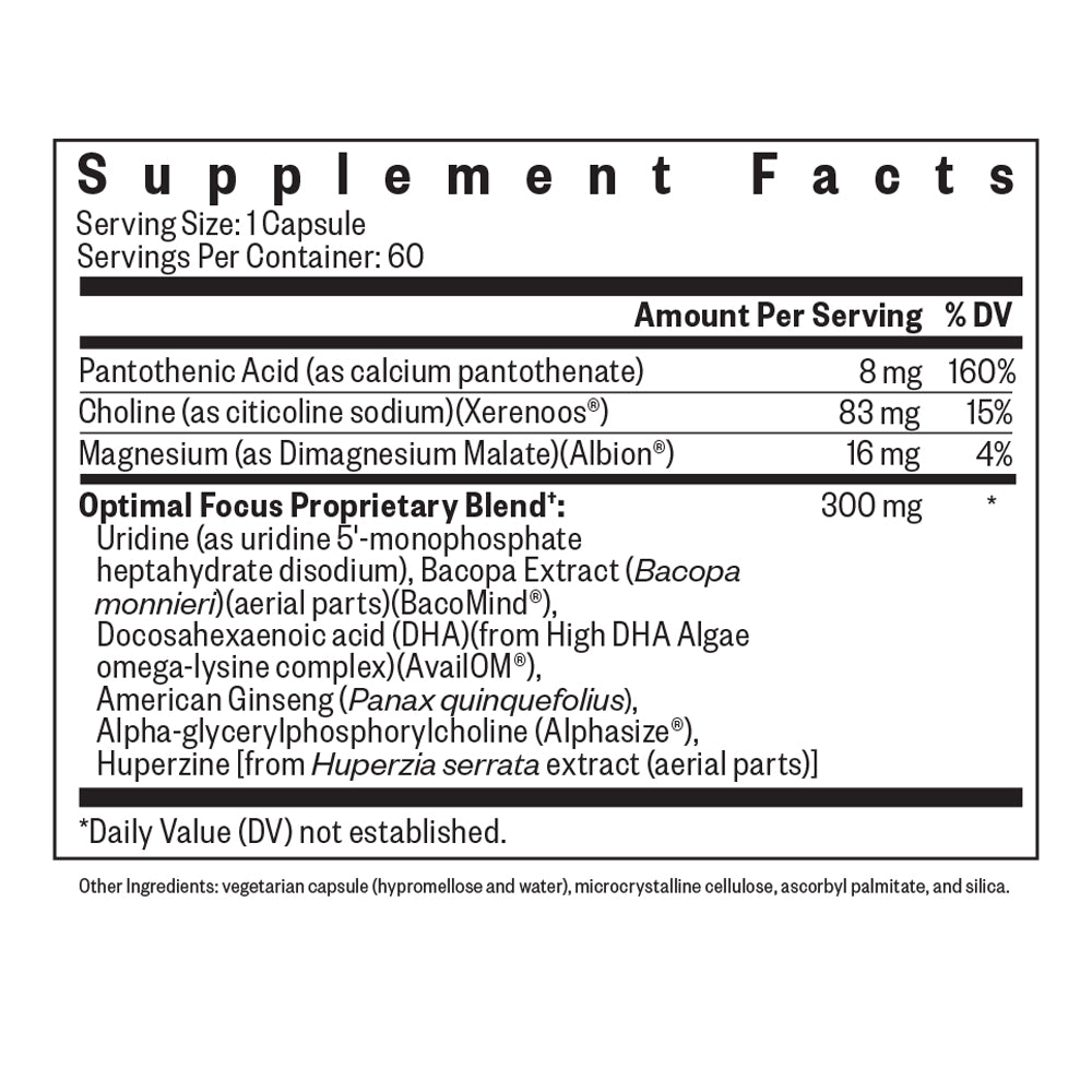 Optimal Focus Everyday Cognitive Wellness Support for Focused Routines