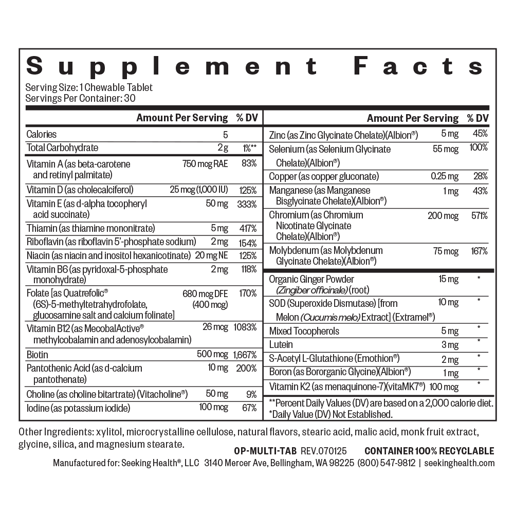 Multivitamin One Chewable Easy Chewable Supplement with Everyday Nutrition