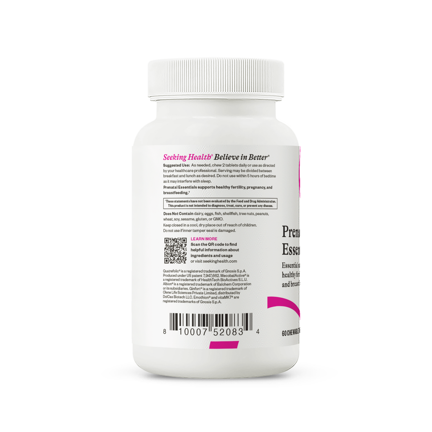 Prenatal Essentials Chewable Everyday Nutritional Support for Womens Wellness Routines