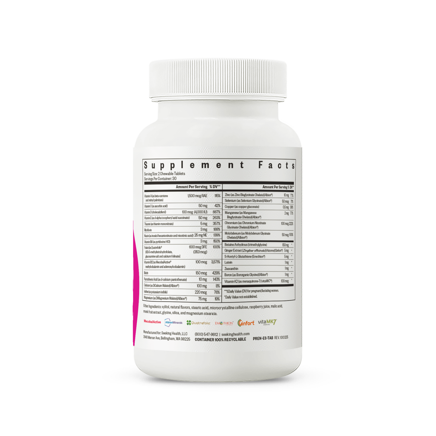 Prenatal Essentials Chewable Everyday Nutritional Support for Womens Wellness Routines