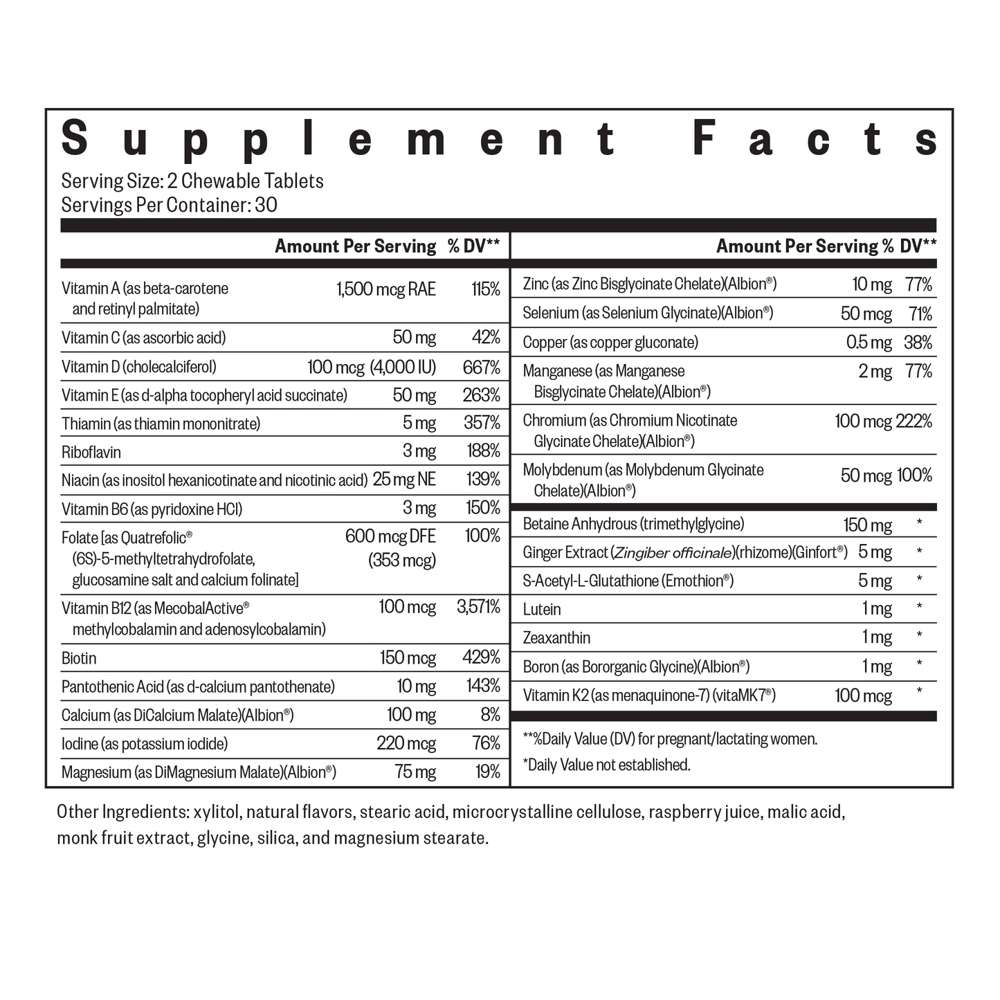 Prenatal Essentials Chewable Everyday Nutritional Support for Womens Wellness Routines