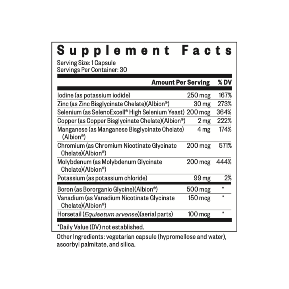 Trace Minerals Complex Daily Mineral Support for Balanced Nutrition Routines