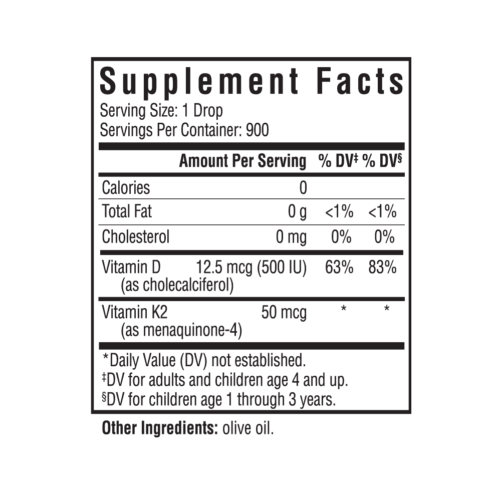 Vitamin D3 Plus K2 Drops Daily Vitamin Support with Simple Nutrition Routines
